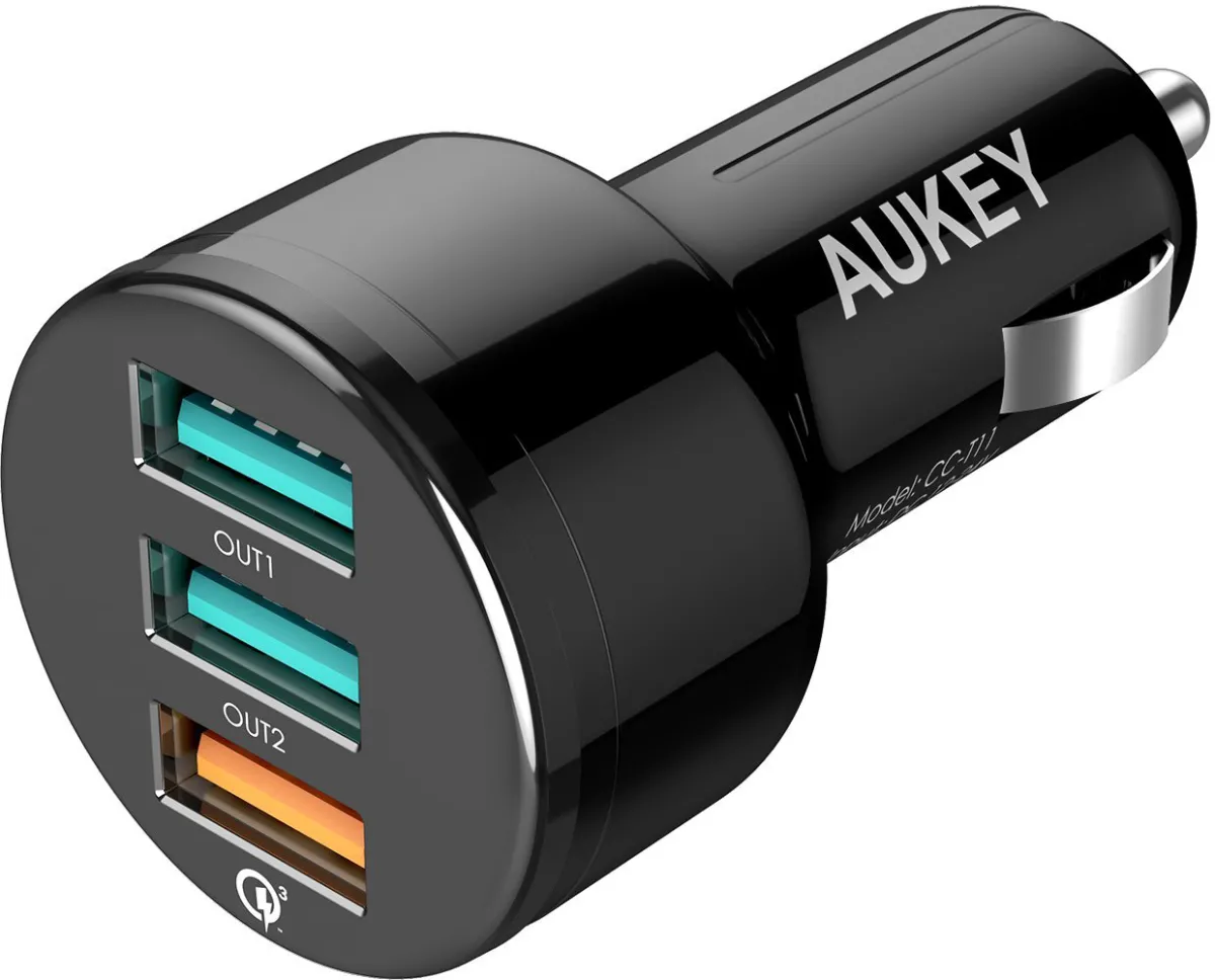 Aukey Car Charger with Quick Charge 3.0 & 2 USB Ports
