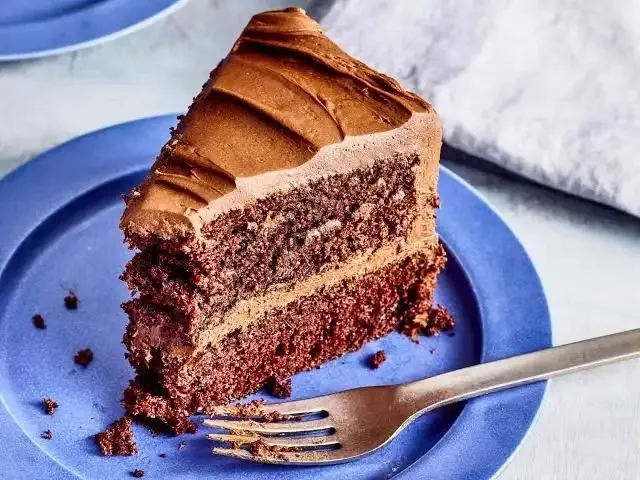 Chocolate layer cake slice