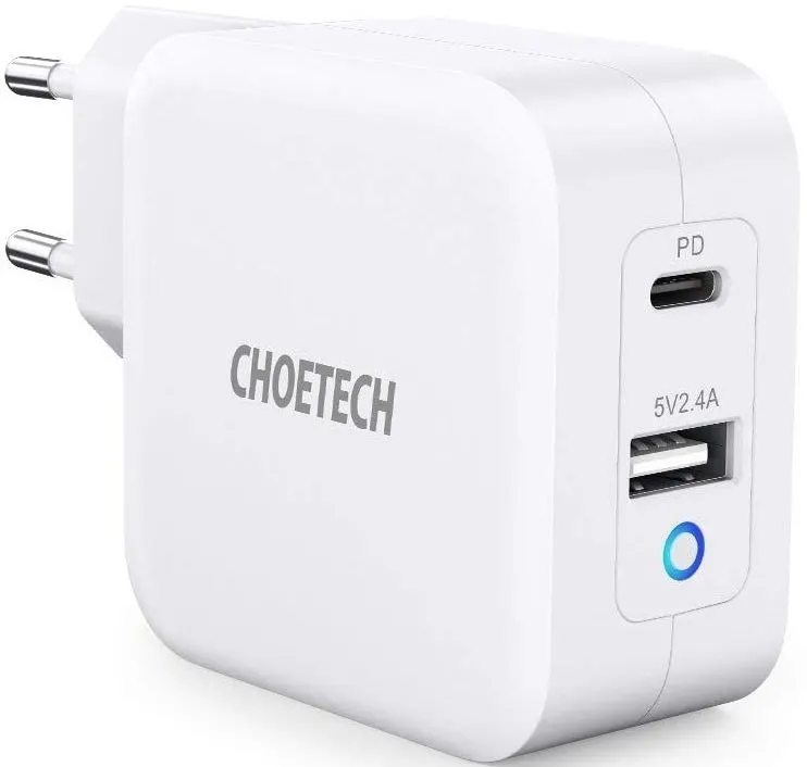 Choetech 65W 2-Port PD GaN Tech USB C Foldable Fast Charging Adapter