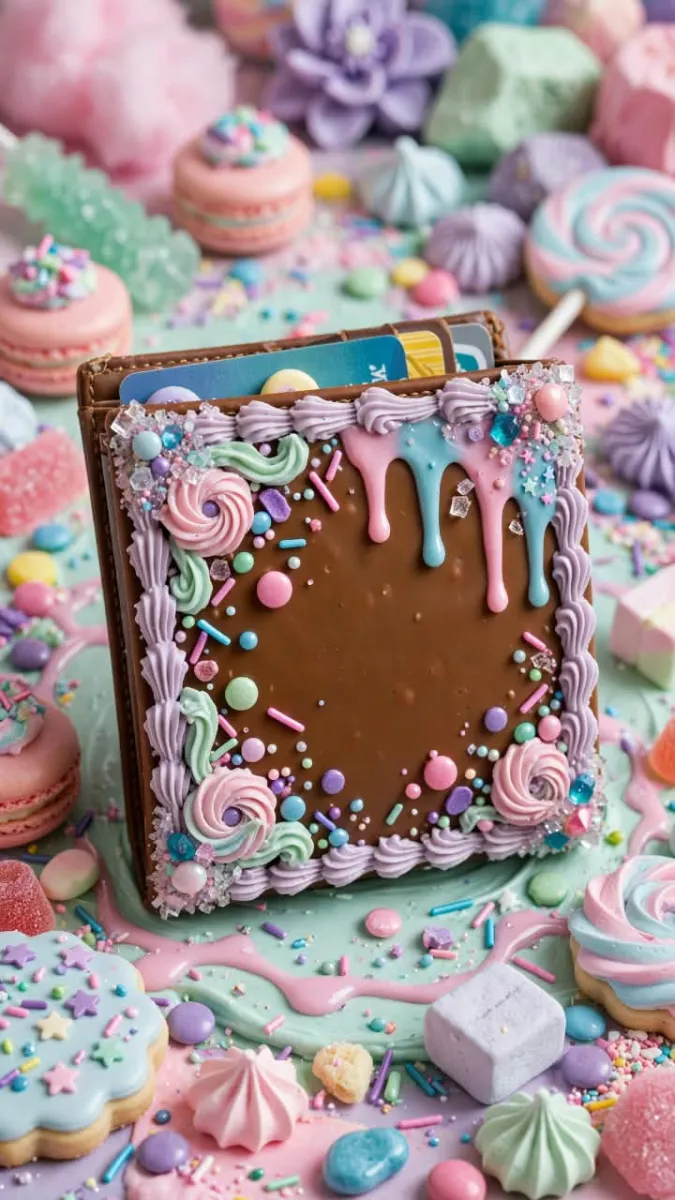 Decorated chocolate cake with sprinkles