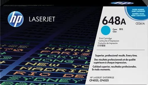 HP 648A Cyan Color LaserJet Toner CE261A