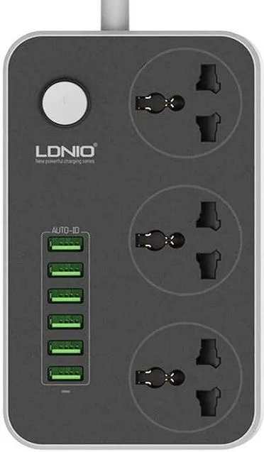 LDNIO SC3604 2500W 6-USB Port & 3 Power Plug Power Extension