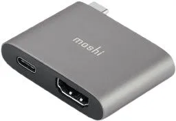 Moshi Compact USB-C to HDMI Adapter with HDR and USB PD-Titanium Gray(99MO084272)