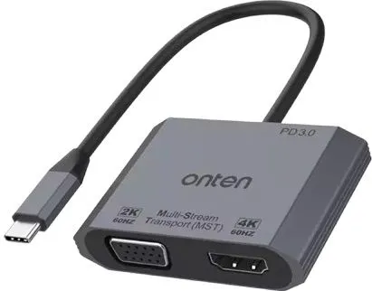 Onten 3-in-1 USB-C to HDMI+VGA+PD Adapter OTN-M205