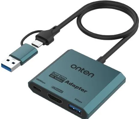 Onten 3-in-2 USB-C & USB-A to HDMI 4K@60Hz Adapter UCA303