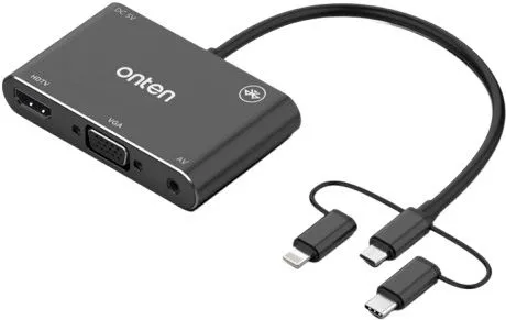 Onten Type-C Lightning Micro USB To HDMI Adapter OTN-7585B