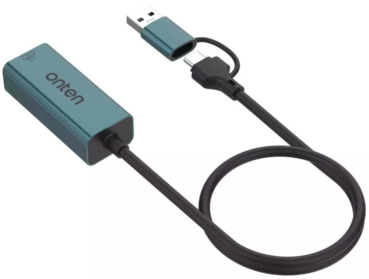 Onten UE106 USB C+USB A to Ethernet Adapter