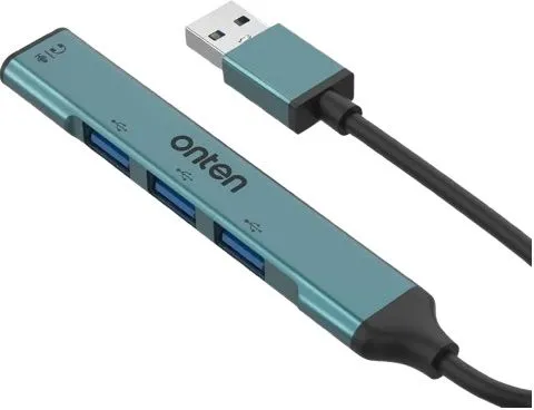 Onten USB A to 3.5mm Jack Adapter with USB 3-Port HUB OTN-5706