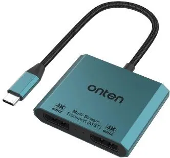 Onten USB-C to Dual DP Adapter 4K@60Hz UC915