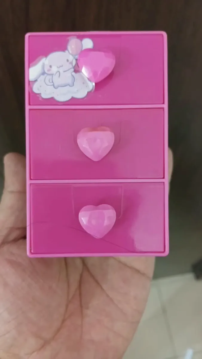 Pink Heart Drawer Storage Box
