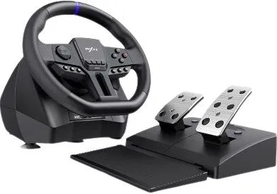 PXN V900 Gen2 Gaming Steering Wheel with 2 Pedals – Black