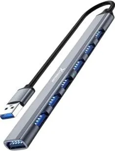 Speed-x Sp-uh307al 7 Port Usb 3.0 Ultra Slim Portable Hub Aluminum Alloy