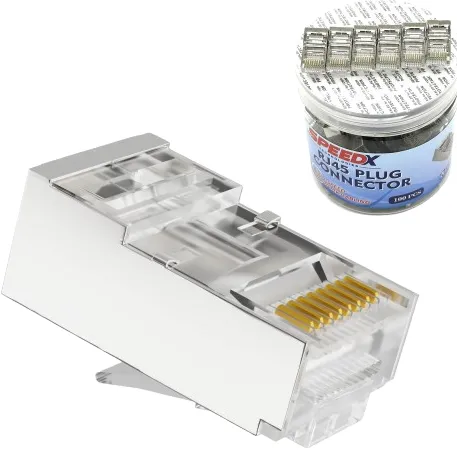 Speedx Cat6 Rj45 (fu) Ftp/stp Connector 100pcs (bottle Pack)