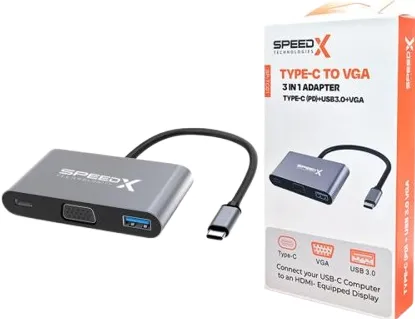 Speedx Sp-tc01 Type-c 3.1 To Vga+otg C+usb 3.0