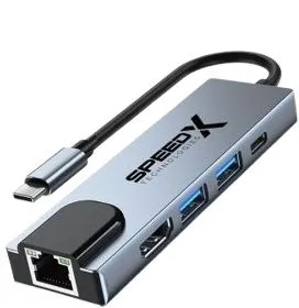 Speedx (sp-tc501) 5 In 1 Multi-port Type C 4k Hdmi Usb 3.0 Converter