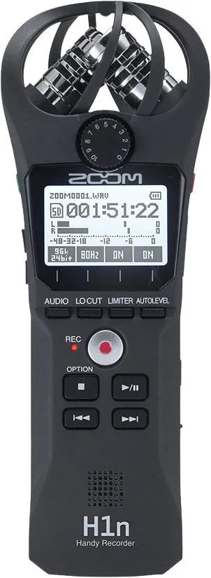 Zoom H1n Portable Recorder Onboard Stereo Microphones