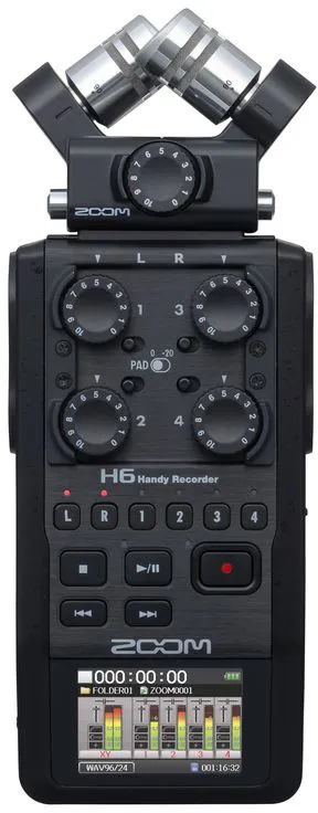 Zoom H6 6-Track Portable Recorder, Stereo Microphone